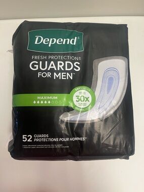 Depend Fresh Protection Guards for Men - Maximum Absorbency (Black/Green)